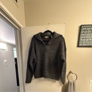 Vince Charcoal Zip-Up Sweater
